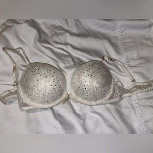 White, Bejeweled Victoria Secret Bra 32C